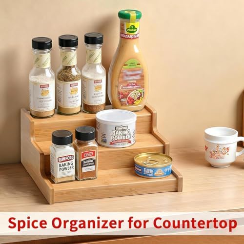 JinDoWin 2 Pack Cabinet Spice Rack Organizer - Enhanced Cabinet Spice Organizer, Practical Spice Rack Organizer for Cabi
