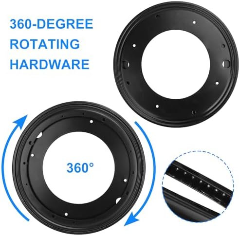 6 PCS 12 Inch Black Lazy Susan Turntable Bearing Plate