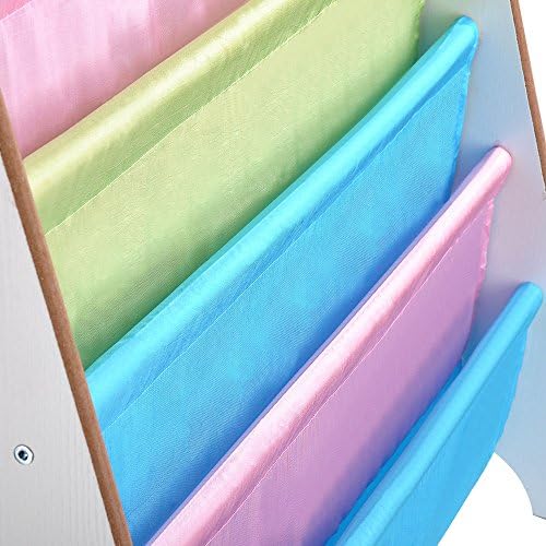 Yescom Wood Kids Book Shelf Sling Storage Rack Organizer Bookcase Display