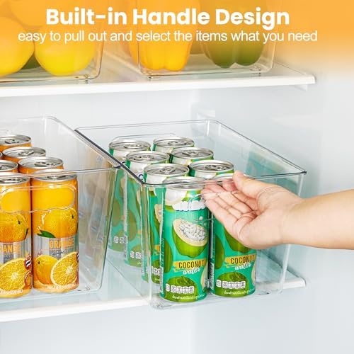 YIHONG 36 Pack Clear Pantry Organizer Bins, Plastic Containers with Handle for Kitchen,Freezer,Cabinet,Closet,Bathroom U