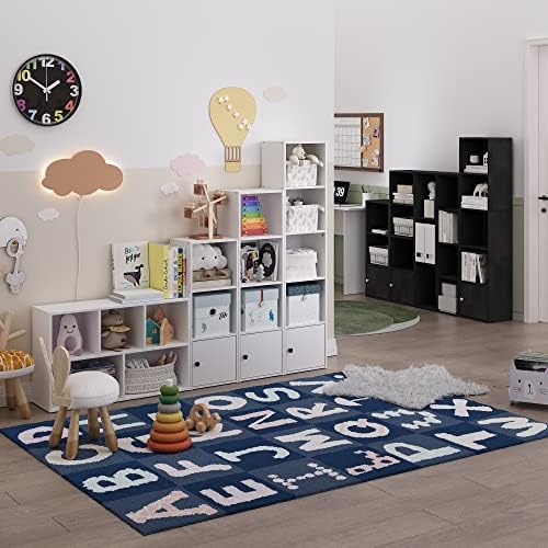 Furinno LUDER Book Shelf, 5-Tier Modern Bookshelf, Bookcase with 1 Door Storage Cabinet, 9.3 x 12 x 52, for Organization