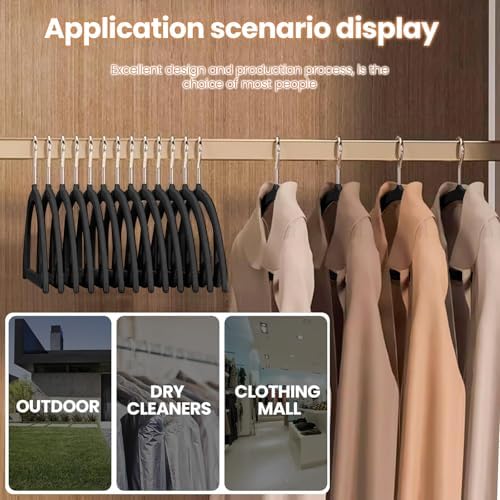 Jiang&Rong 60 Pack Black Velvet Hangers