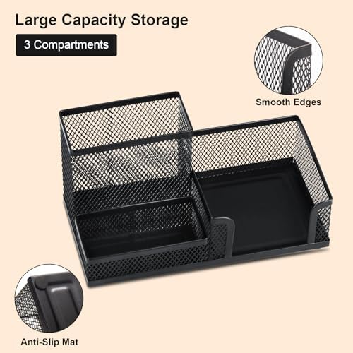Comix Mesh Pen Holder, Desk Organizer for Home Office, Black