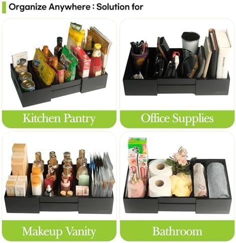 Expandable Bamboo Kitchen Cabinet Organizer for Food Container Lids Holder