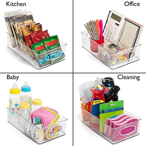 ClearSpace Plastic Pantry Storage Bin, Kitchen & Fridge Organizer, 6 Pack