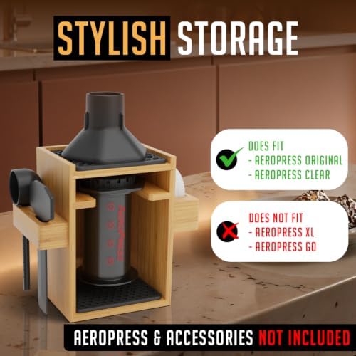 Organizer for AeroPress, Coffee Caddy Stand & Paper Filter Holder - Compact
