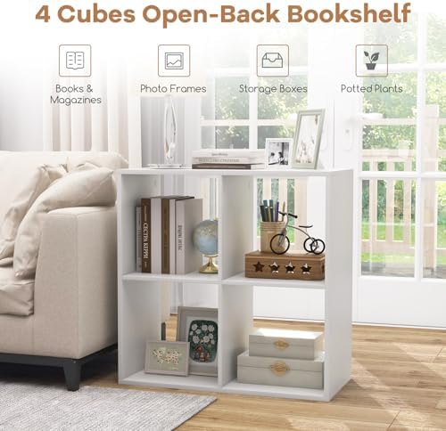 4 Cube Storage Organizer, 2 Tier Floor Standing Bookcase