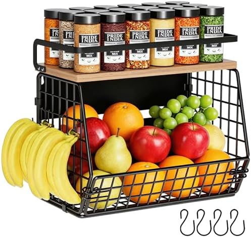 Magnetic Shelf for Fridge,Hanging Wall Basket for Potato Onion Fruit and Vegetable Storage Bins,Large Produce Container 