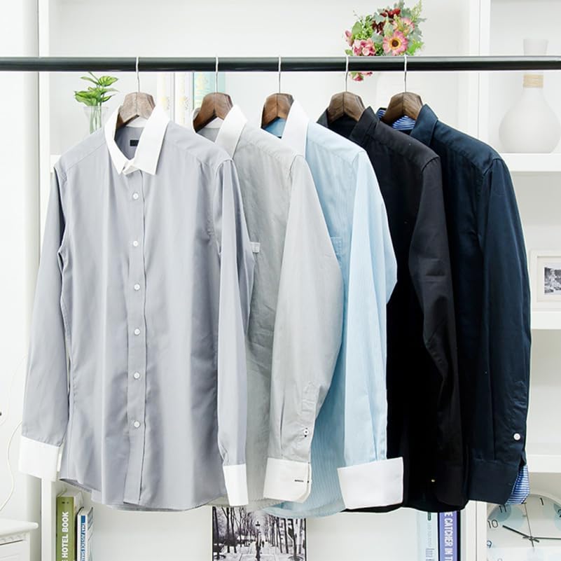 PRETYZOOM Solid Wooden Suit Hangers 2-Pack with Non-Slip Notches and Dual Swivel Hooks Flat Design Natural Finish for Jackets Coats Dresses