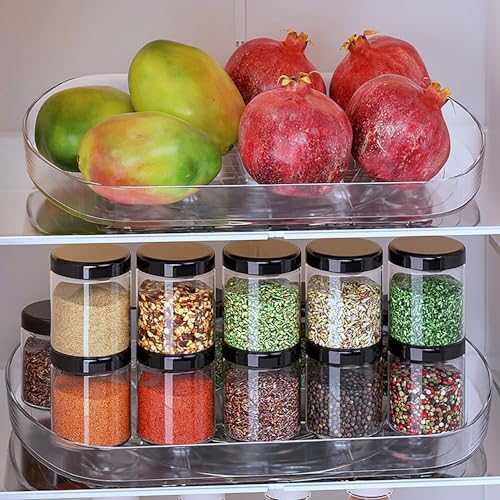 Voova 360 Degree Refrigerator Lazy Susan Turntable, 2 Pack