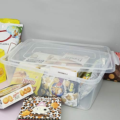 Gloreen Clear Storage Bin, 16 Quart Latch Container Bin with Lid, Pack of 2