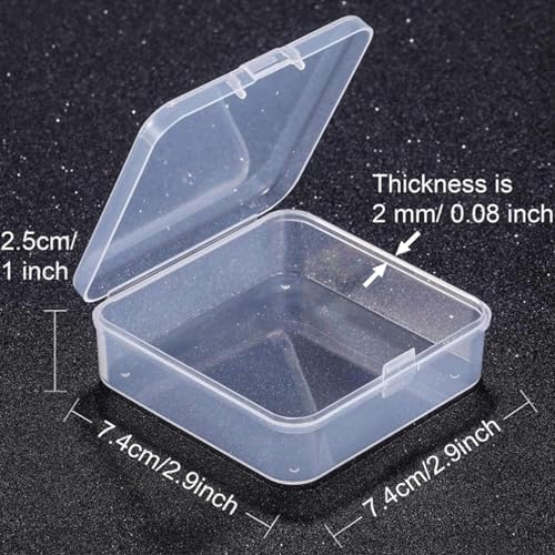 Jetec 30 Pieces Small Clear Plastic Storage Box, 2.9 x 2.9 x 1 Inch