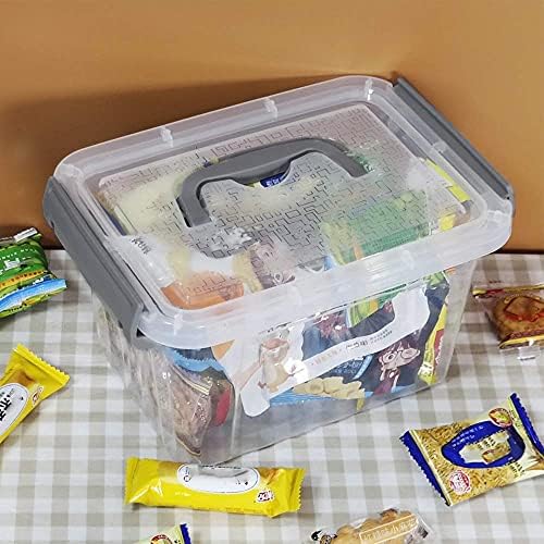 6 Pack Plastic Storage Container, 3L Small Latching Storage Box