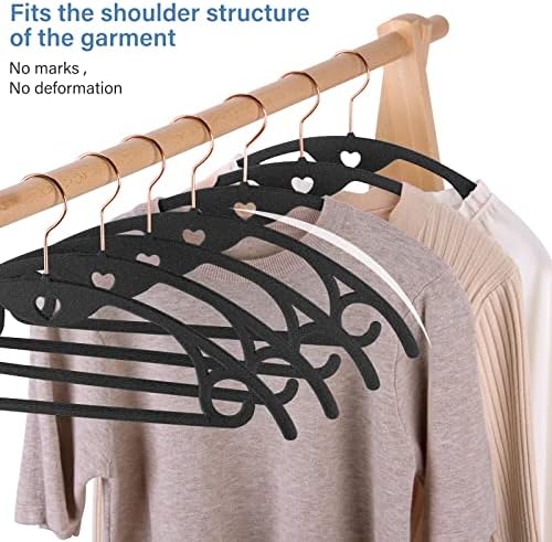 Velvet Hangers Felt Clothes Hangers 50 Pack Black Grey