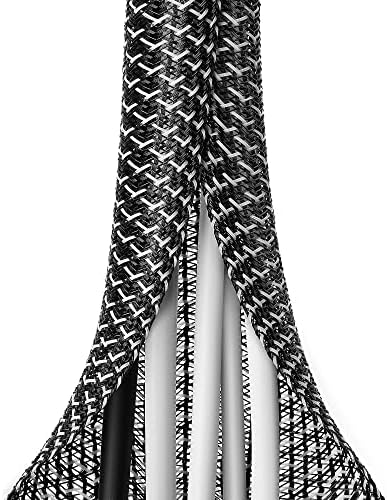 ZhiYo 6.6ft 1 inch Cable Sleeve, Black - White