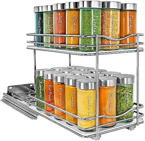 LYNK PROFESSIONAL® Pull Out Spice Organization for Cabinets - 6-3/8 inch Wide – Spice Rack for Inside Cabinets, Slide Ou