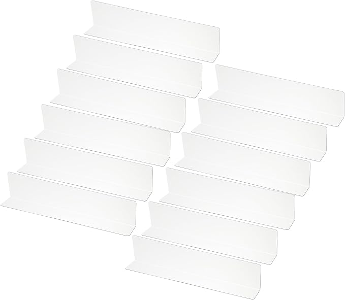 PATIKIL 12 Pack Shelf Dividers for Closet Organization, 11x1.18x2.4 Acrylic Closets Separator Kitchen Cabinet Shelves Under Bed Blocker for Bedroom Kitchen Office, Clear