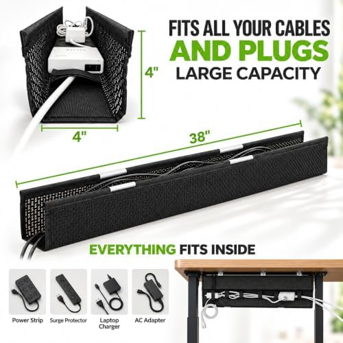 Perfect POSTURE Mesh Cable Management Tray Under Desk Cord Organizer - 38"