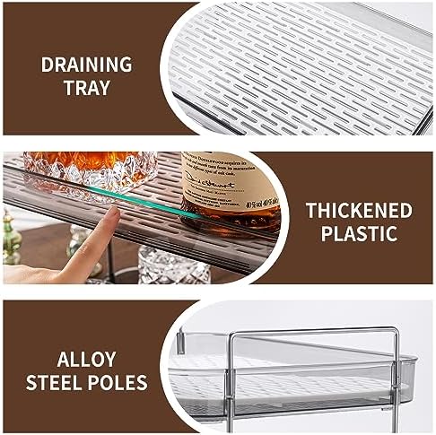 Coffee Bar Accessories,Station Organizers,Large Capacity Storage with Drain Board,Whisky Tray,Mug Tea Cup Holder Coffee 
