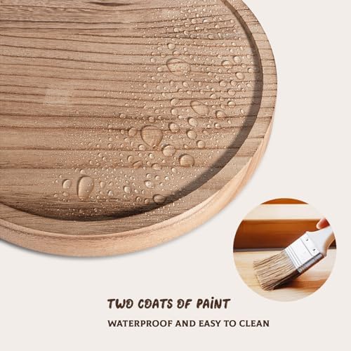 Wood Lazy Susan Turntable Kitchen Decor Round Table Tray, 10" Brown