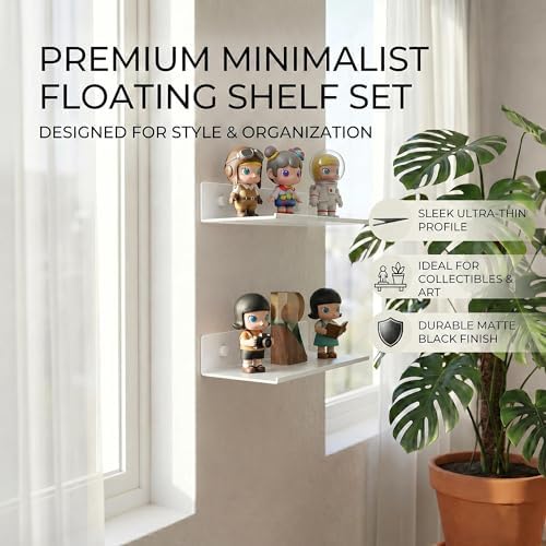 Z metnal Small Metal Shelves, Mini Floating Shelf for Collection Action Figures Speaker, Decor Display Wall Shelf, Alumi