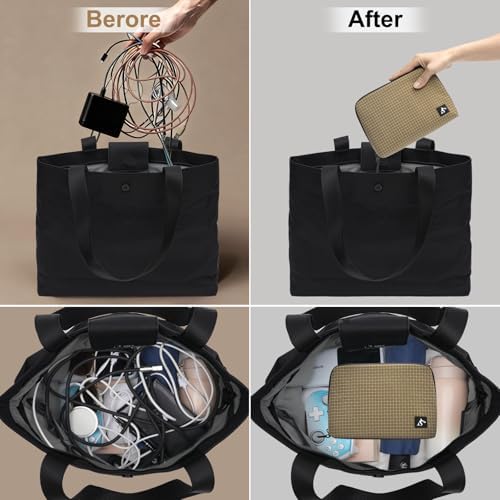 simtoper Electronic Organizer Travel Case – Waterproof Cable Bag for Cord, Charger, Hard Disk, Power Bank – Small Tech S