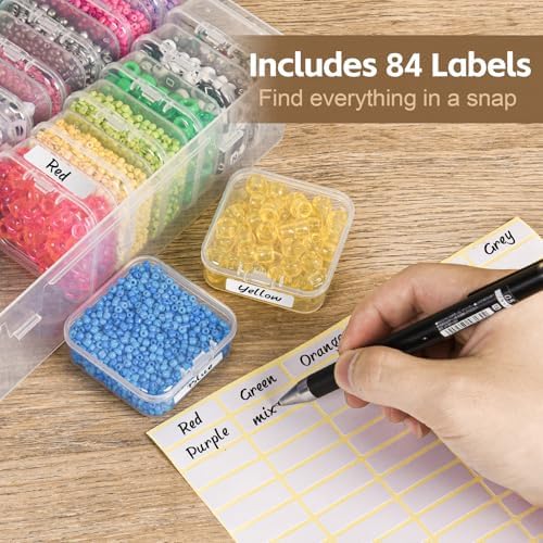 Bead Organizer Box, 31 Pcs Small Clear Bead Organizers and Storage, Mini Diamond Storage Containers Boxes with Hinged Li