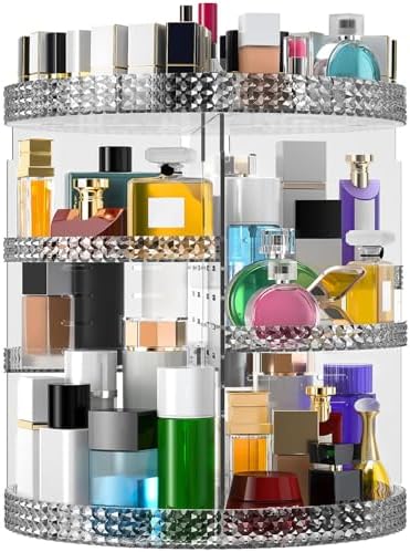 Rotating Makeup Organizer Countertop, Acrylic Makeup Storage Organizer Round, Large Cosmetic Organizer 7 Layers Large Ca