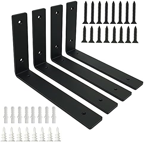 1/4" Thk Heavy Duty Shelf Brackets, 10.25" X 6.25", 4 Pack - Max. 110lb