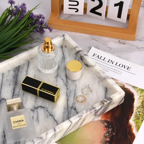 Marble Bathroom Vanity Tray, Lilac, 12"x 8" x1.2"