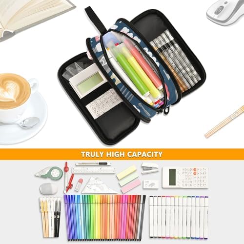 Fisyme Dental Teeth Pencil Case Large Capacity Pen Box Makeup Pouch Holder Organizer Stationery Bag for School Office College Traval