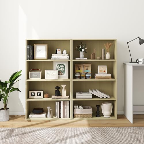 Four-Tier Living Room Bookshelf, Small Bookcase with 3 Shelves for Small Spaces, Standing Display Bookshelf with Storage