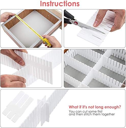 40Pcs Drawer Dividers, Adjustable Drawer Organizer for Socks, Underwear, Makeup, Can Help Tidy Kitchen, Bedroom, Dresser
