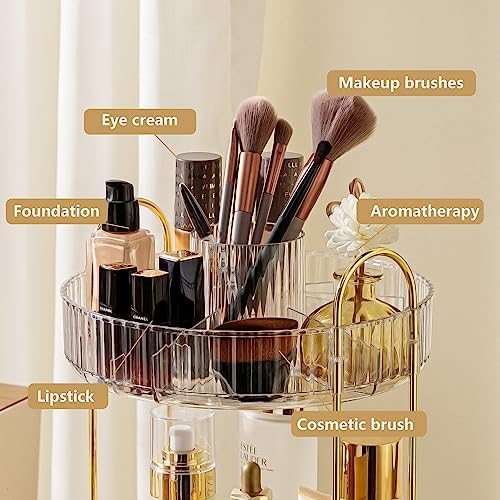 YCIA&DONE Rotating Makeup Organizer for Vanity, Large Capacity Make Up Storage Skin care Shelf Perfume Holders Cosmetic 