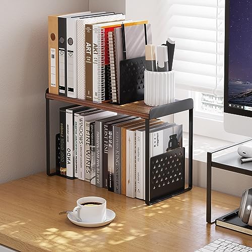 Mitus Stacking Wood Shelf Organizer, Counter Cabinet Storage Rack, 16 inch