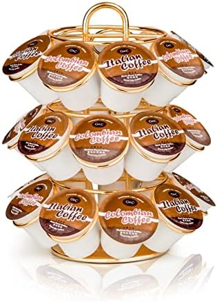 Coffee Pod Holder, K Cup Holders Carousel Organizer ,27 Coffee Pods Storage Compatible with K Cups, Spins 360-Degrees, M