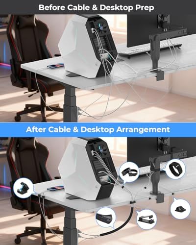 Cable Management Organizer Kit, Desk Cable Organizer, Cable Management Under Desk, Wire Management and Cord Organizer fo