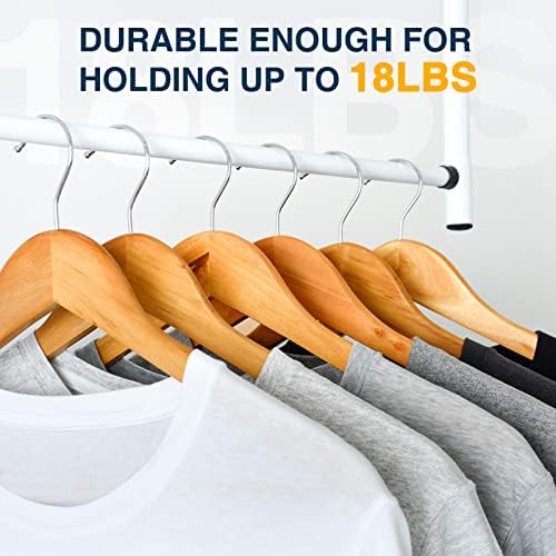 Wooden Hangers Pack of 20 - Sturdy, Heavy Duty Hangers for Shirts, Dresses, Coats & More (Natural)