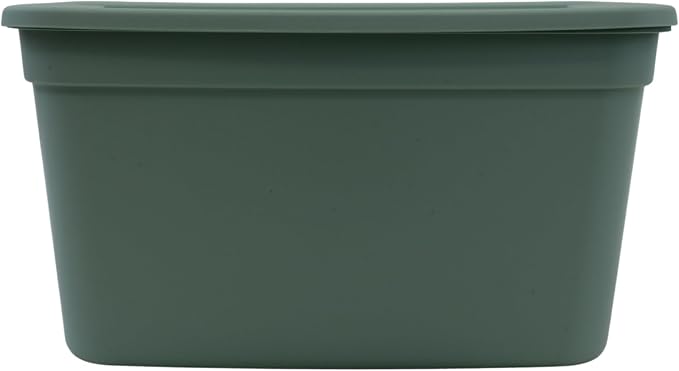 Edge Plastics Classic Storage Tote, durable storage in for home or garage with secure snap lid designed for stacking (6, Light Green, 5 Gallon)