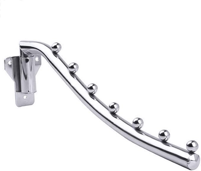 Wall Mounted Clothes Hanger Rack Folding, Metal Garment Hooks Space Saver | Clothes Rack Wall Mount Stainless Steel Clothes Hanger Foldable Clothes Hook 180°Rotation Drying Rack for Laundry Room