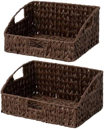 GRANNY SAYS Wicker Storage Baskets, Trapezoid Woven Baskets for Storage