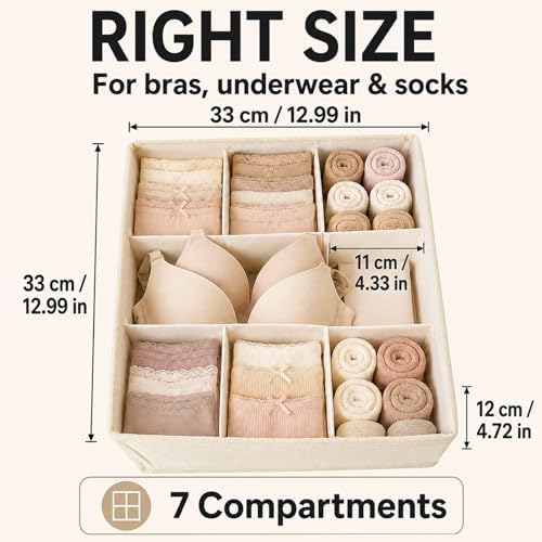Foldable Clothes Drawer Organizer Fabric Drawer Organizer Bins Multifunctional Dresser Drawer Organizers for Underwear T