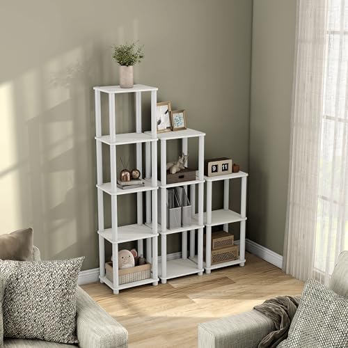 Homes: Inside + Out Apexa Modern 3-Tier Narrow Shelving Units, Collectibles Display Shelves, Easy Assembly Standing Shel