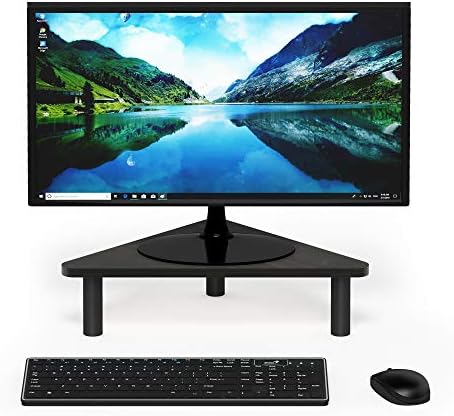 Furinno Turn-N-Tube Monitor Stand Riser, 19.6" Wide Triangle Corner Monitor Riser, Laptop Stand for Desk, Office Desk Ac