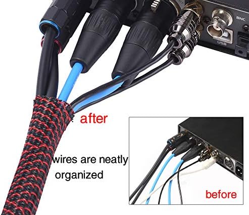Alex Tech 10ft - 1/2 inch Cord Protector Wire Loom Tubing Cable Sleeve Split Sleeving For USB Power Cord Audio Video Cab