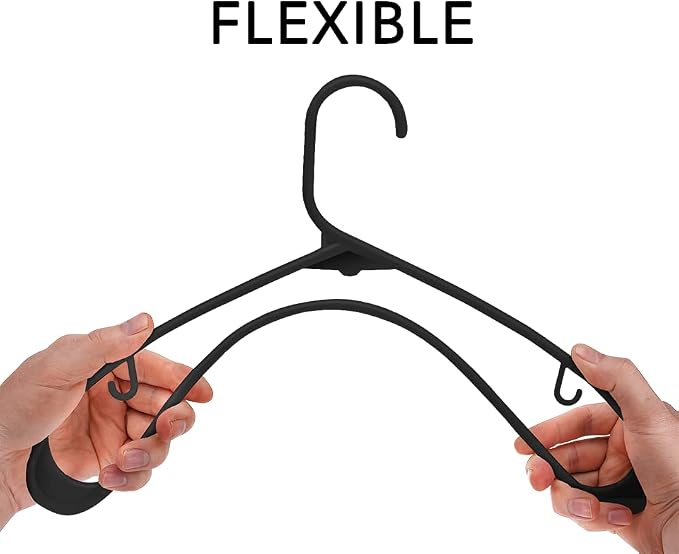 Sharpty Plastic Hangers Clothes Hangers for Clothing, Closet, Coats & Shirts - Durable & Space Saving - for Everyday Standard Use, Room Essentials & Basics - 40 Pack - Black