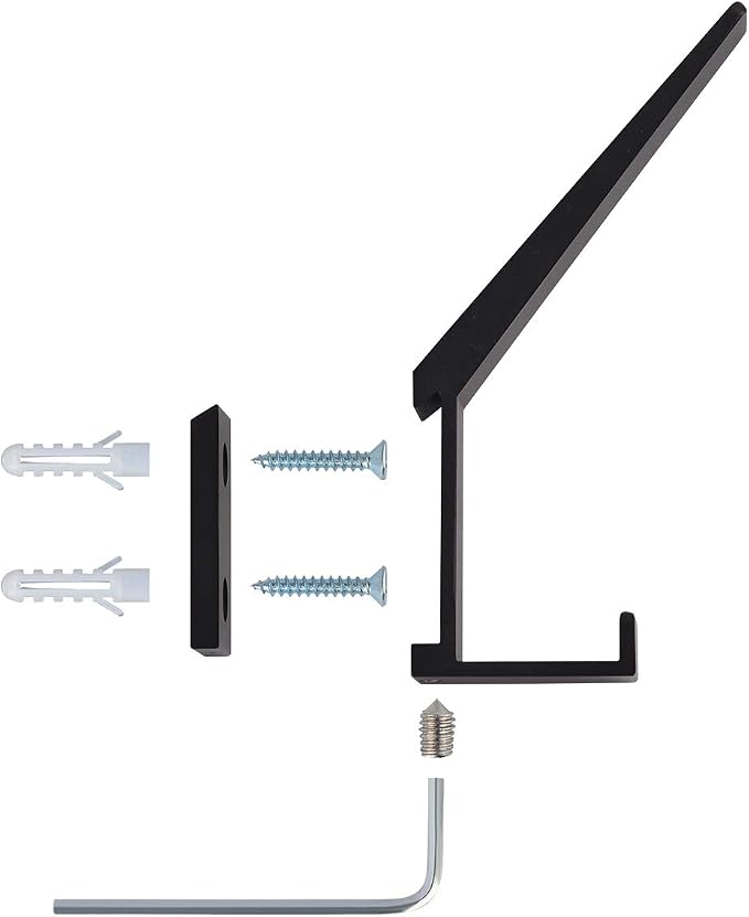 Coat Hooks Wall Mounted Towel Holder Heavy Duty Aluminum Double Robe Hanger for Bathroom Kitchen Office Farmhouse 2 Pack Anodized (Black)