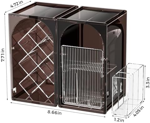 INVSSENE Stackable Makeup Organizer Countertop, Storage Perfume Skincare Cosmetic Lipstick Face Mask Makeup Brush Palett