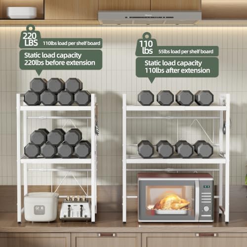 NETEL 3 Tier Expandable Microwave Stand countertop,Microwave Oven Rack