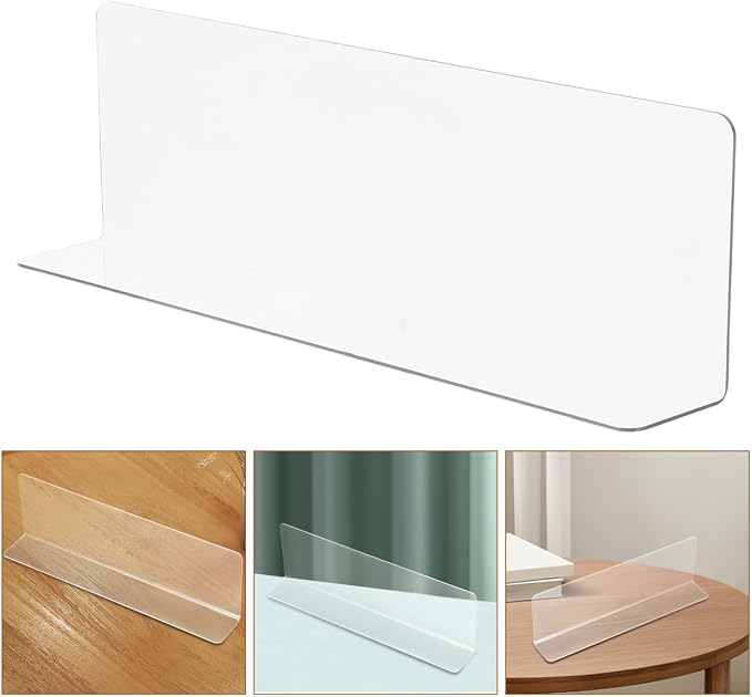 VOSAREA Plastic Shelf Dividers 6pcs Clear L Shaped Separator Transparent Organizer Divider for Commodity Classification Cabinets Shelf Store (20cm)